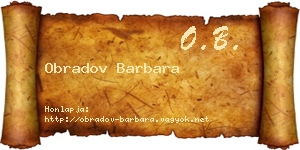 Obradov Barbara névjegykártya